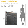 DWVO Dresser for Room, Fabric Dresser with 8 Drawers, Tall Double Drawer, Chest of Drawers for Closet, Living Room, Sturdy Steel Frame, Wooden Top, Easy Pull Handle, Dark Grey