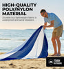 Tough Outdoors Extra Large Beach Blanket Waterproof Sandproof Oversized - 11'x10' Sand Free Beach Mat for 9 Adults - Hiking, Outdoor & Beach - Navy Blue & White