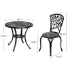 DWVO 5 Piece Outdoor Cast Aluminum Patio Dining Sets with 2 Chairs, 30 Inches Round Table with Umbrella Hole, All-Weather Patio Conversation Sets with Adjustable Feet for Balcony Backyard Garden