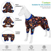 LovinPet Full Onesie for Large Dog, Lightweight Stretchy Fabric, Woodland Musicians Black Print, Pet Pajamas for Dogs, UV Protection, Lage Breed Dog Jammies, Pet PJ's, Pitbull Clothes, 2XL