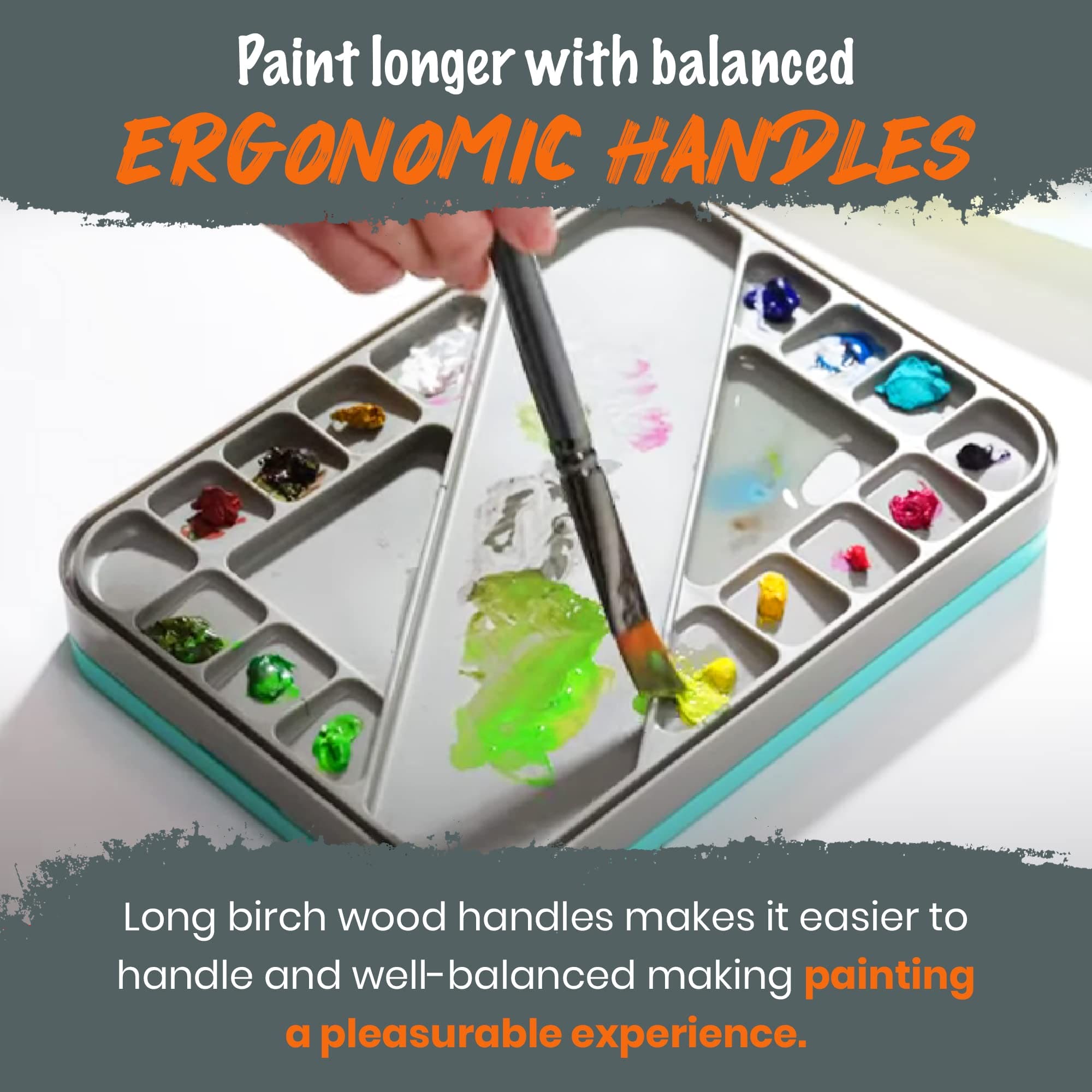 Professional Paint Brushes Set. Artist Paint Brush for Oil, Acrylic Painting on Canvas, Watercolor, Gouache. 15pc Travel Bag Brush Holder