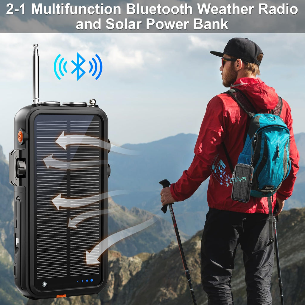 Radio Solaire Portable Main Manivelle Dynamo Météo Radio Appareil D'Urgence Avec Lumière Led Radio Solaire Portable Main Manivelle Dynamo Météo Radio Appareil D'Urgence Avec Lumière Led