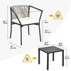 DWVO 3 Pieces Patio Set Wicker Furniture Outdoor Table and Chairs Rattan Chair Conversation Sets with Cushions & Coffee Table for Porch Backyard Poolside Garden, Gray