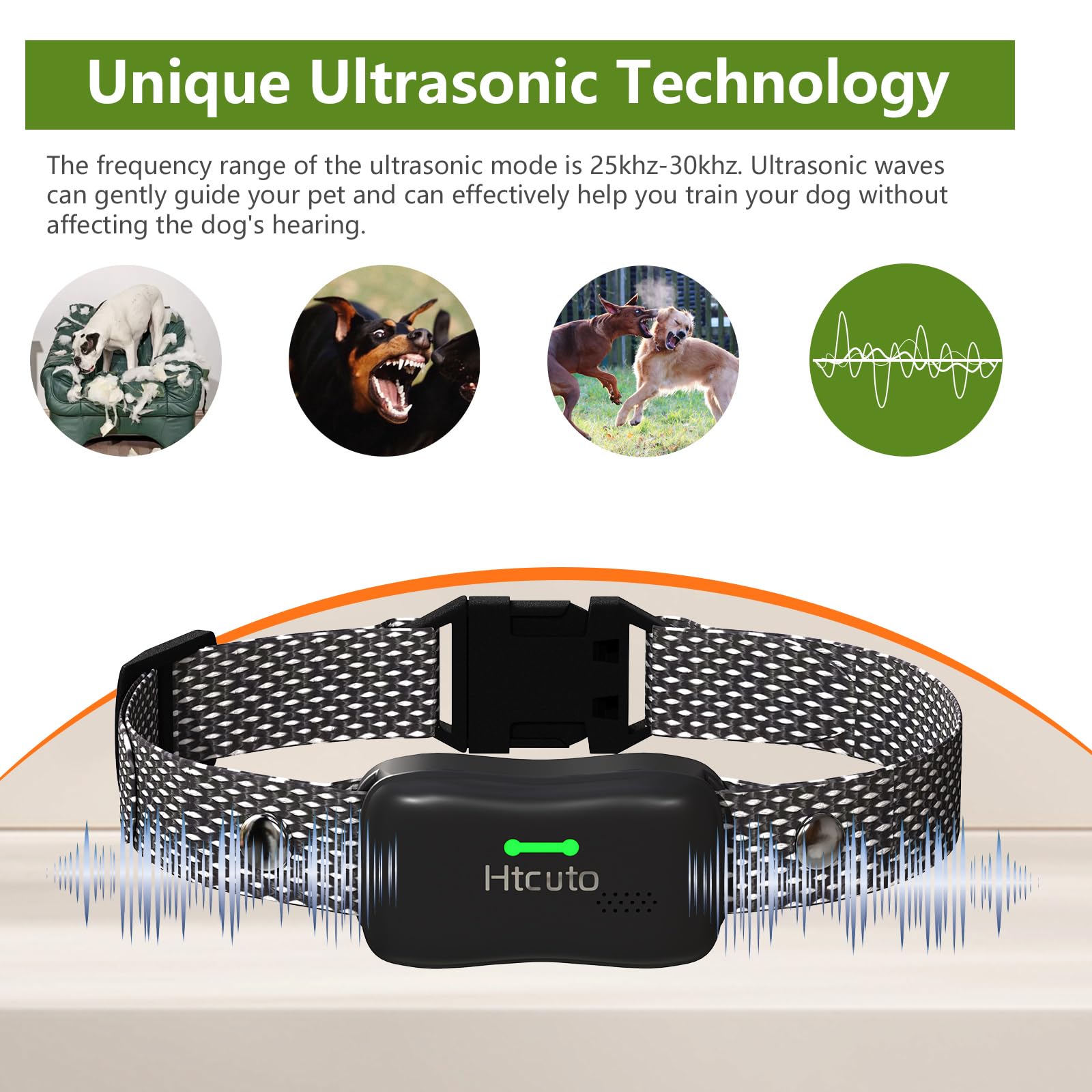 Htcuto Wireless Dog Fence System for 2 Dogs 856 Acre Electric Fences for Dogs Training Collar with Remote Shock Ultrasonic Trainer Waterproof Portable Outdoor Pet Containment System with 2 Collars