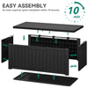 YITAHOME Outdoor Storage Box, 120 Gallon Waterproof Deck Box for Garden Tools, Patio Cushions, and Pool Accessories, Lockable, Easy Assembly, Versatile Bench or Table (Black)