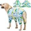 LovinPet Surgical Recovery Shirt for Large Dogs, Undershirt for Dog Coats, Lightweight Stretchy Knit Dog Onesie, Big Bites Turquoise Print, Pitbull Shirt, UV Protection,Stop Shedding for Dogs, 2XL