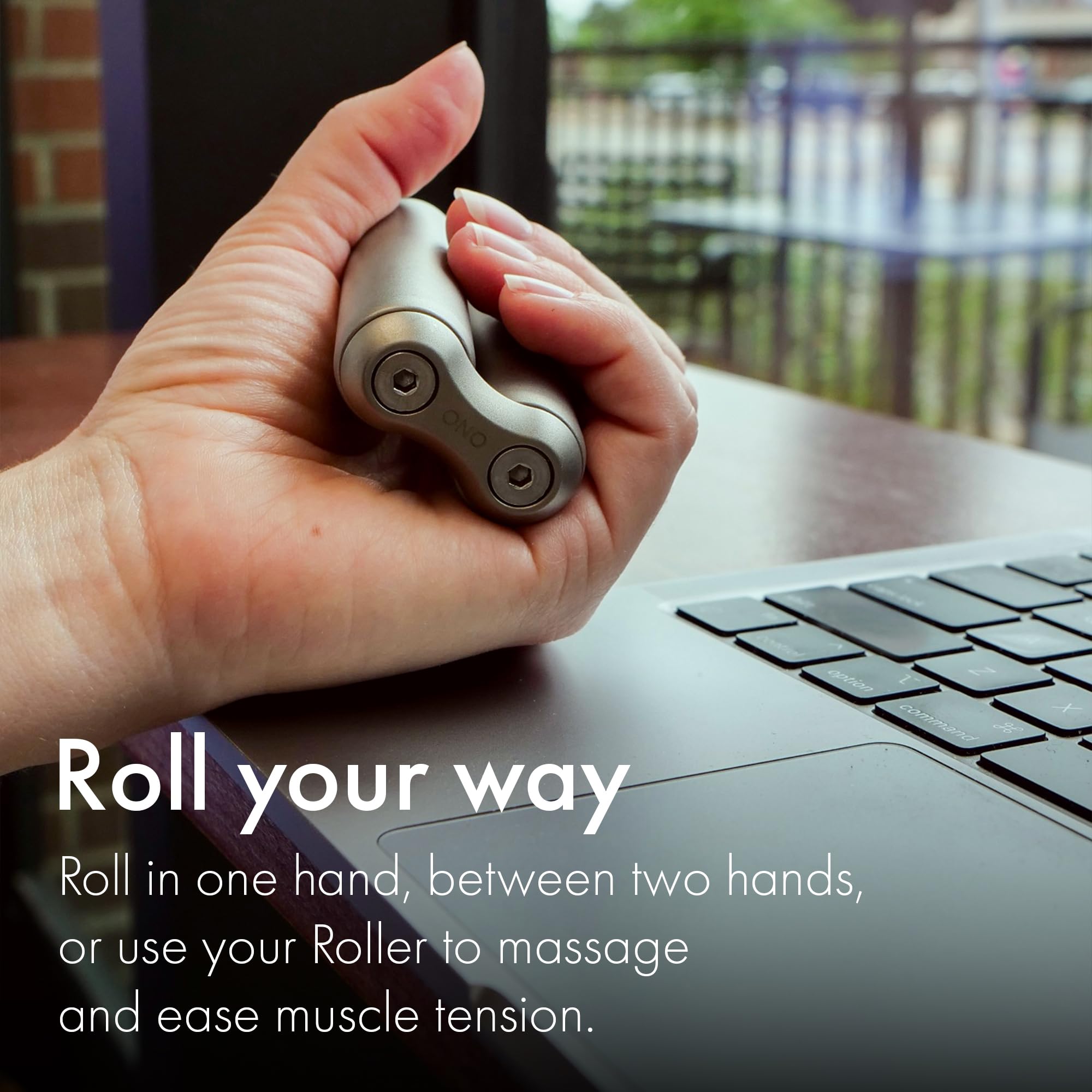 ONO Roller - Handheld Fidget Toy for Adults | Help Relieve Stress, Anxiety, Tension | Promotes Focus, Clarity | Compact, Portable Design | Full Size Titanium
