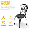 DWVO 5 Piece Outdoor Cast Aluminum Patio Dining Sets with 2 Chairs, 30 Inches Round Table with Umbrella Hole, All-Weather Patio Conversation Sets with Adjustable Feet for Balcony Backyard Garden