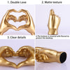 Gold Heart Hands Sculpture, heart hands statue, Modern Hand Decor, Aesthetic Home Decor for Living Room Bedroom Bookshelf Coffee Table, Unique Birthday for Women Girls Sisters Girlfriend Mom Teacher