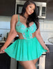 Avidlove Lace Lingerie Plus Size Lingerie Babydoll Womens Strap Chemise Nightgowns V Neck Nighty Mesh Sleepwear Nightdress (Light Green, X-Large)