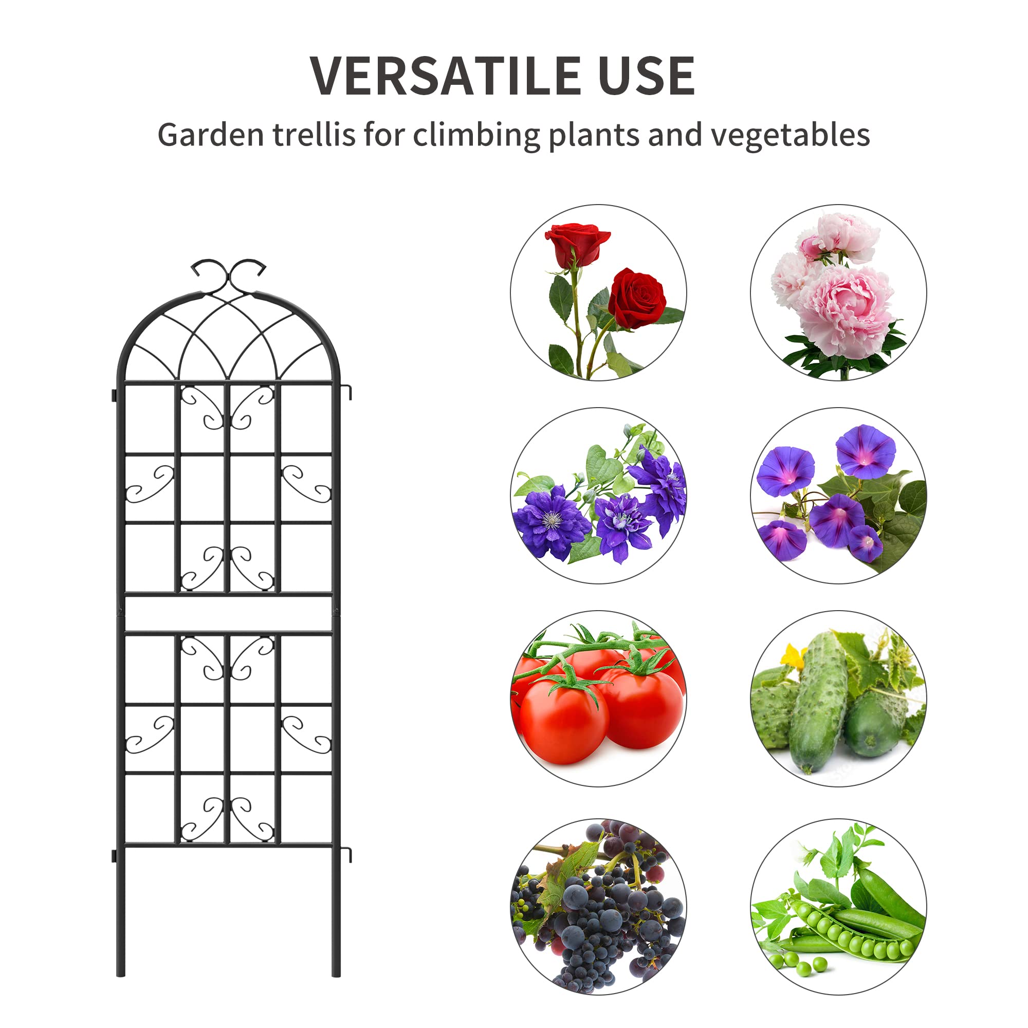 YITAHOME Garden Trellis Garden Fencing for Climbing Plants 4 Pack Decorative Plant Trellis Vegetables and Flower Trellis for Outdoor Patio-19.7×70.9 inches