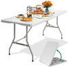 YITAHOME 6ft Folding Table, Heavy Duty Picnic Table w/1.5