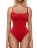 Avidlove Thong Bodysuits for Women Double Lined Lace Trim Red Body Suit Spaghetti Strap Sleeveless