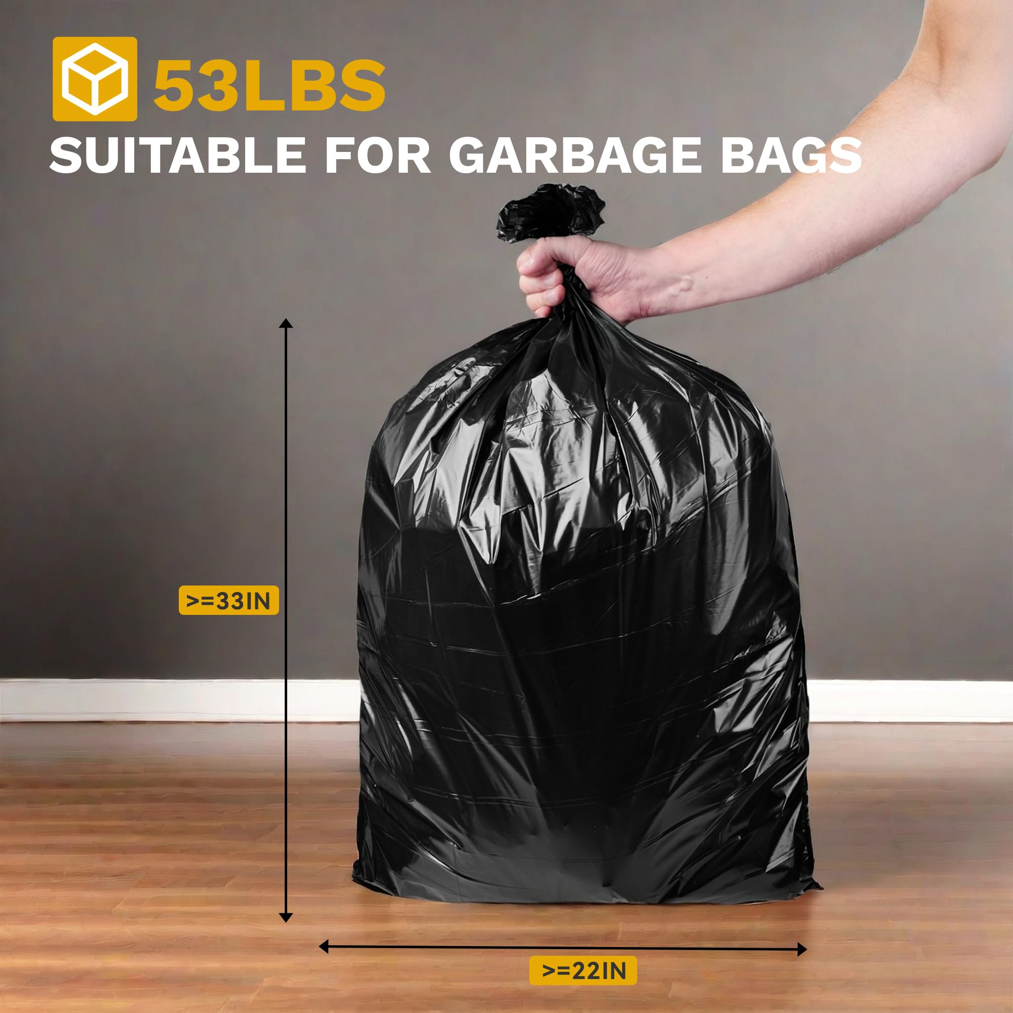 YITAHOME Outdoor Trash Bin with Layered Lid & Drip Tray 33 Gallon, Resilient Waterproof Garbage Can for Kitchen, Patio, Deck, and Backyard (Black)