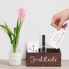 Clabby Gratitude Jar Gifts Include 200 Cards 1 Pen 1 Blessing Jar Wood Box Practice Thankful Appreciation Gratitude Note Cards Kit for Families Friends Employee Going Away Coworkers(Dark Brown)