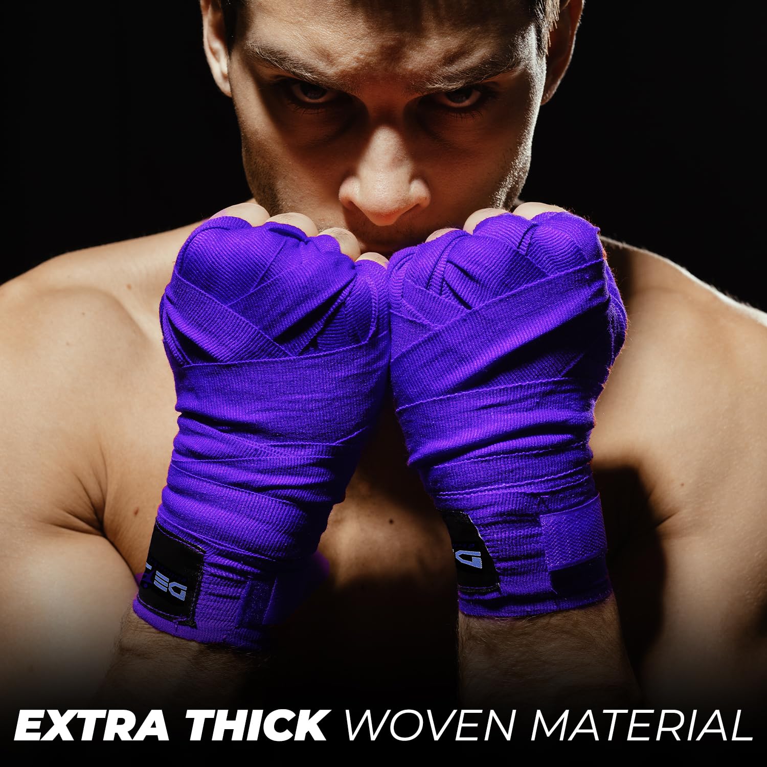 DEFY Professional 180 Inch Hand Wraps for Boxing Muay Thai MMA Elastic Bandages for Men & Women -Pair (Blue)
