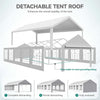 YITAHOME 16x32FT Party Tent Heavy Duty PVC Wedding Event Shelters White Upgraded Galvanized Ripple Canopy with Large Roof Removable Sidewalls & 3 Storage Bags 600D Oxford Commercial
