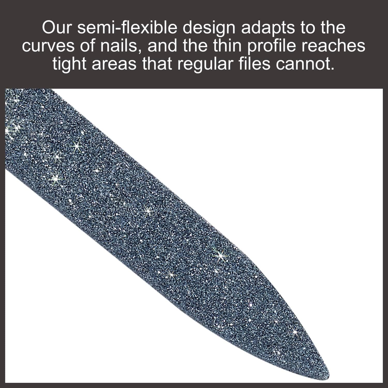 Deborah Lippmann Nail File | Emery Board for Manicure, Pedicure, Buffering | Fine Diamond Ceramic, Stainless Steel Reusable Fingernail Tool | 5-Inch