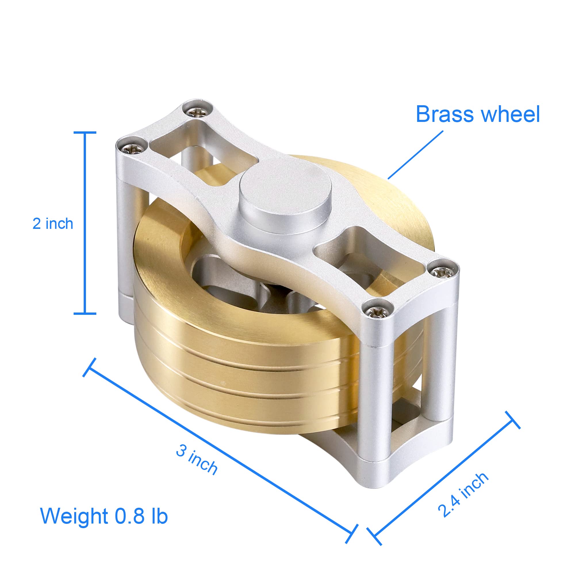 Brass Metal Spinning Top, Kinetic Fidget Spinner Desk Toys for Office Adults (Brass)…