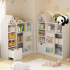 GarveeHome Toy and Book Organizer for Kids, Kids Toy Storage Organizer & Bookshelf, Multifunctional Storage Chest with 8 Storage Cubbies and Movable Drawers for Playroom, Kids Room, Living Room, White