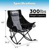 Swonder Oversized Rocking Camping Chair with Innovative 2-in-1 Removable Seat Cushion for All Seasons, Fully Padded Folding Outdoor Chair with Headrest and Carry Bag