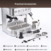 Litake Professional Espresso Coffee Machine with Milk Frother and Grinder, 15Bar Compact Espresso and Cappuccino Maker with Italian ULKA Pump, 2.5L Water Tank, Espresso Coffee Machine for Home Office