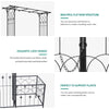 YITAHOME Garden Arbor with Gate and Planter Box, Metal Garden Arch for Climbing Plants Outdoor, Wedding Arches for Ceremony, Garden Arbors and Arches for Lawn, Patio, Backyard