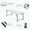 YITAHOME 6FT Folding Table, Outdoor Folding Table w/Heavy Duty HDPE Tabletop, Rectangle Folding Tables w/Portable Carrying Handle for Picnic, Parties, Camping & Indoor Activities, White