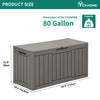 YITAHOME 80 Gallon Resin Deck Box, Weather Resistant Outdoor Storage Box, Lockable Indoor Outdoor Storage for Supplies and Essentials, Taupe