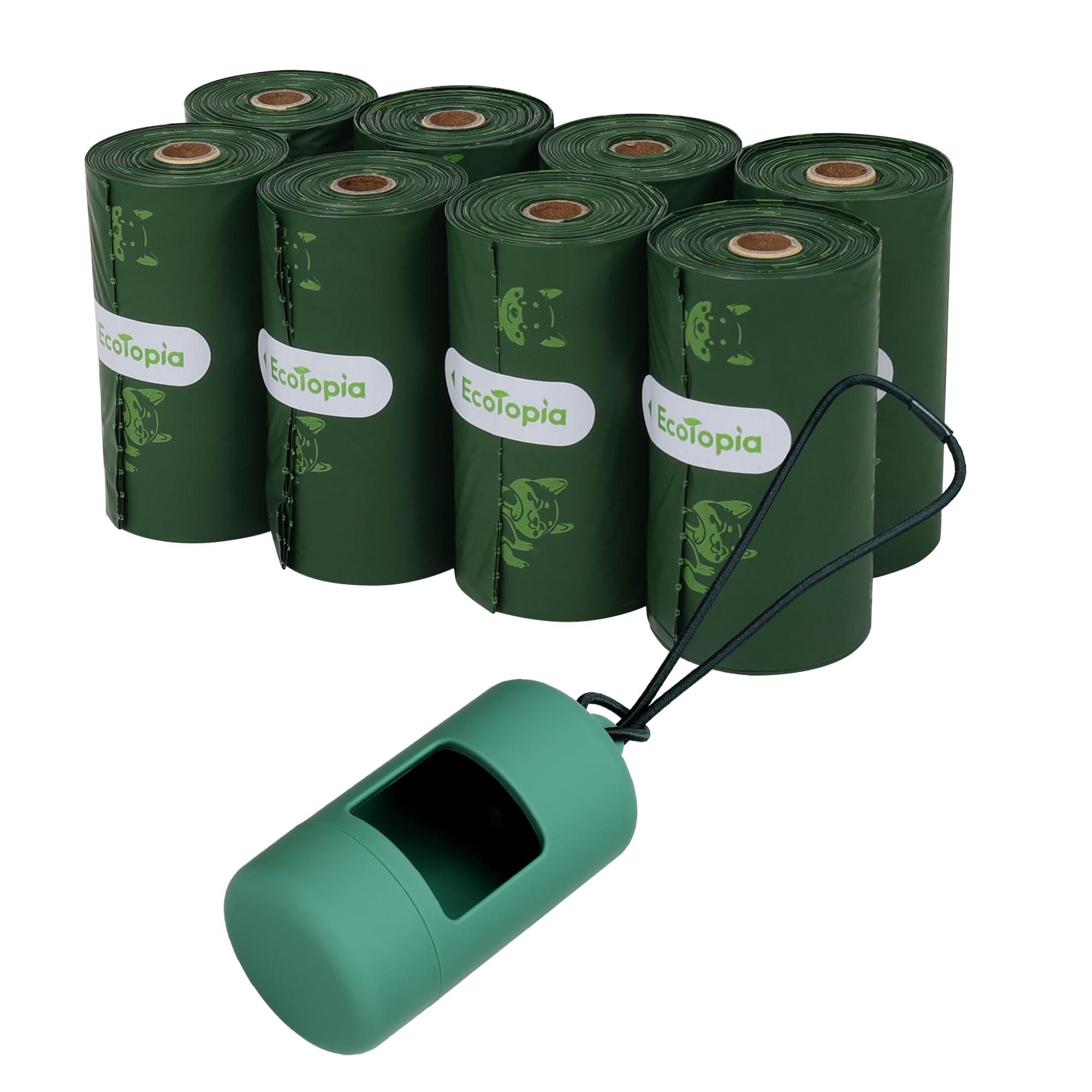 Extra 20% Thicker Dog Poop Bags and Recyclable Poop Bags Dispenser,ASTM D6400 & EN 13432 Compliant Dog Waste Bags,Extra Thick&Leakproof,120Bags,Dark Green