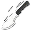 WARIVO KNIFE D2 Steel Tracker Knife 12 Inch Fixed Blade Bushcraft Survival Knife Full Tang with Micarta Handle & Leather Sheath for Camping, Hunting, Outdoor Use