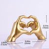 Gold Heart Hands Sculpture, heart hands statue, Modern Hand Decor, Aesthetic Home Decor for Living Room Bedroom Bookshelf Coffee Table, Unique Birthday for Women Girls Sisters Girlfriend Mom Teacher