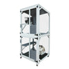 71'' Catio Outdoor Cat House on Wheels, Outdoor Cat Enclosure for 2 Cats Cat Cage with Waterproof Cover, Feral Cat Shelter with 4 Platforms and Resting Box