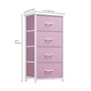 DWVO Storage Drawer with 4 Drawers - Fabric Dressers, Dresser for Living Room, Closets - Sturdy Steel Frame, Wooden Top & Easy Pull Fabric Bins, Cool Pink