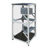 71'' Catio Outdoor Cat House on Wheels, Outdoor Cat Enclosure for 2 Cats Cat Cage with Waterproof Cover, Feral Cat Shelter with 4 Platforms and Resting Box
