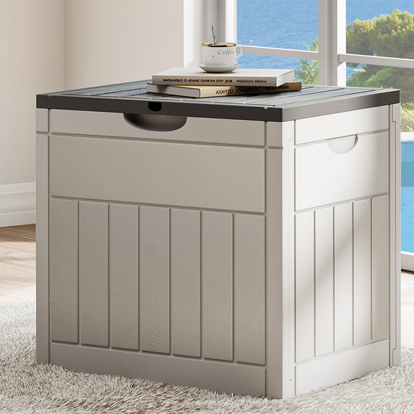 YITAHOME 30 Gallon Outdoor Storage Box, Water Resistant Resin Deck Box, Indoor Outdoor Lockable Storage Container for Patio, Garden, Cushions, Tools, Equipment