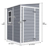 DWVO 5x4ft Resin Outdoor Storage Shed with Floor, Large Waterproof Lockable Storage Shed with Window, Plastic Outside Tool Storage for Garden, Backyard, Patio, Lawn, Gray