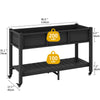 DWVO 47x18x31in Raised Garden Bed, Double Tier Planters with Wheels, Mobile Garden Planter Box for Outdoor/Indoor, Heavy Duty Casters with Brakes, HIPS Poly Wood, Black