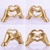 Gold Heart Hands Sculpture, heart hands statue, Modern Hand Decor, Aesthetic Home Decor for Living Room Bedroom Bookshelf Coffee Table, Unique Birthday for Women Girls Sisters Girlfriend Mom Teacher