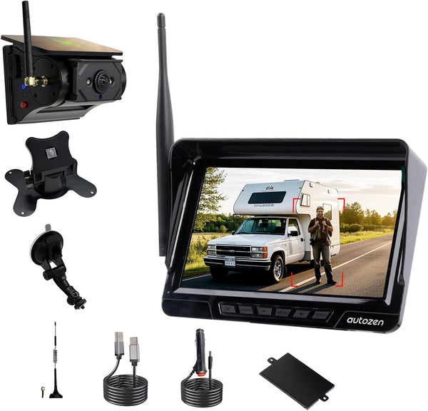 Solar Wireless Backup Camera with Magnetic, 7