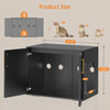 GarveeHome Cat Litter Box Enclosure, Hidden cat Litter Box Furniture with with 2 Doors and Pads, Wooden Kitty Litter Box Cabinet Furniture (Black, 1 Room)