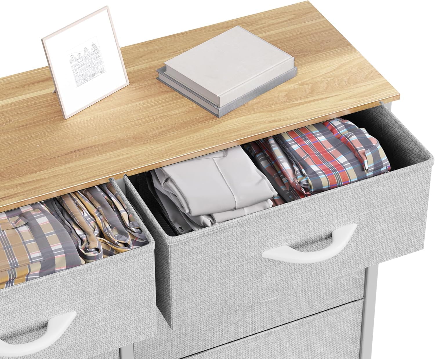 DWVO Dresser for Bedroom, Fabric Tower with 8 Drawers, Black Dresser & Chest of Drawers for Closet, Living Room