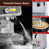 GarveeTech Semi-Automatic Espresso Machine - 1450W/20 Bar Professional Coffee Machine, 30 Grinder Settings, Fast Heating, Milk Frother Steam Wand, Home & Hotel Use, silver gray
