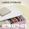 GOOBED Storage Drawer with 4 Drawers - Fabric Dressers, Dresser for Room, Living Room, Closets - Sturdy Steel Frame, Wooden Top & Easy Pull Fabric Bins, Pink