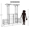 YITAHOME Garden Arbor with Gate and Planter Box, Metal Garden Arch for Climbing Plants Outdoor, Wedding Arches for Ceremony, Garden Arbors and Arches for Lawn, Patio, Backyard