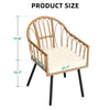 YITAHOME Rattan Outdoor Dining Chairs Set of 4 with Curved Back & Cushions Wicker Bistro Chairs with Armrest Woven Rattan Chair All-Weather Wicker Patio Dining Chair for Outdoor/Indoor, Beige