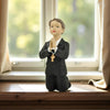 PlentifulHome First Holy Communion Boy Statue – 4.92” Resin Catholic Figurine, Baptism Gift for Boys, Religious Cake Topper, Table Centerpiece Keepsake