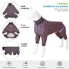LovinPet Pitbull Dog Bodysuit, Post Surgery Recovery Pajamas, Pullover Dog Onesie with Reflective Stripe, Soft & Stretchy, Black Monarch Butterfly Print, Big Dog Jammies,Grey, 3XL