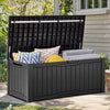 YITAHOME Outdoor Storage Box, 120 Gallon Waterproof Deck Box for Garden Tools, Patio Cushions, and Pool Accessories, Lockable, Easy Assembly, Versatile Bench or Table (Black)