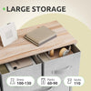 GOOBED 9 Drawer Dresser, Light Gray Fabric Storage Tower, Tall Organizer Unit for Room, Living Room, Hallway, Closets - Sturdy Steel Frame, Wooden Top & Easy Pull Bins